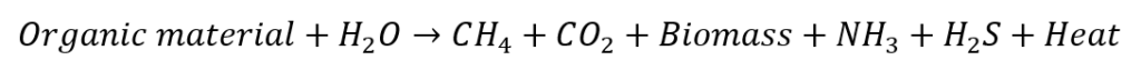 Equation for anaerobic digestion